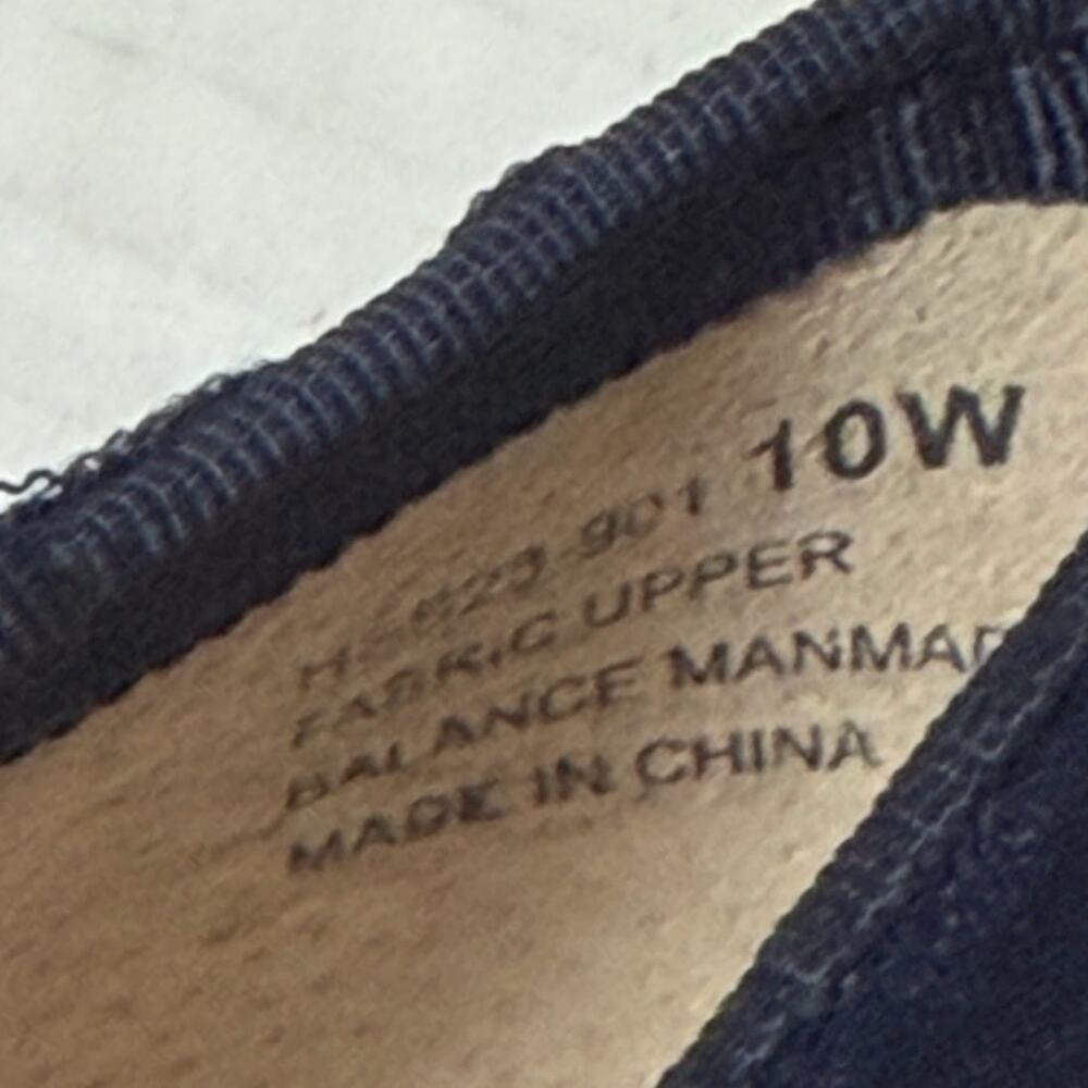 Women's David Tate Stroll Espadrille Low Wedge Navy Fabric Shoe Size 10 W - Picture 4 of 7